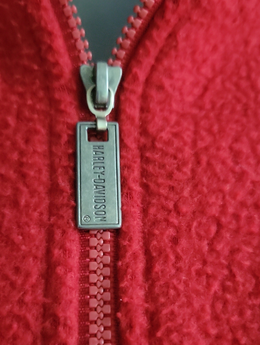 Harley-Davidson Fleece Large Red/Cream/Blue Vintage - Picture 3 of 10